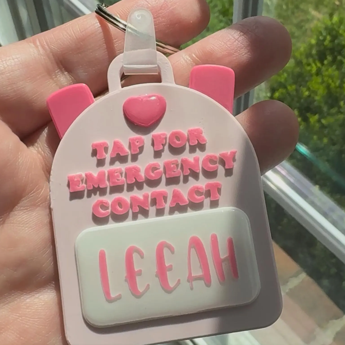 Emergency Contact Backpack Tags