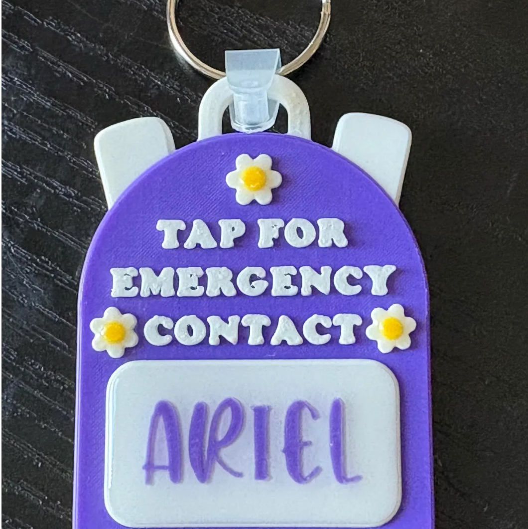 Emergency Contact Backpack Tags
